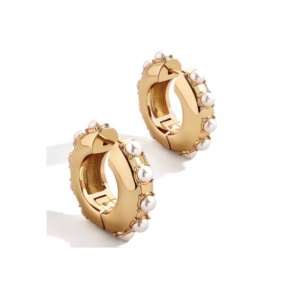 BaubleBar Jewelry - 🍋2/$30 New Pearl Huggie Hoop Earrings